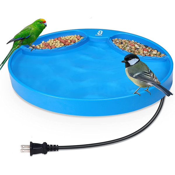 Birddock 3in1 Heated Bird Bath For Backyard, All Seasons Bird Feeder